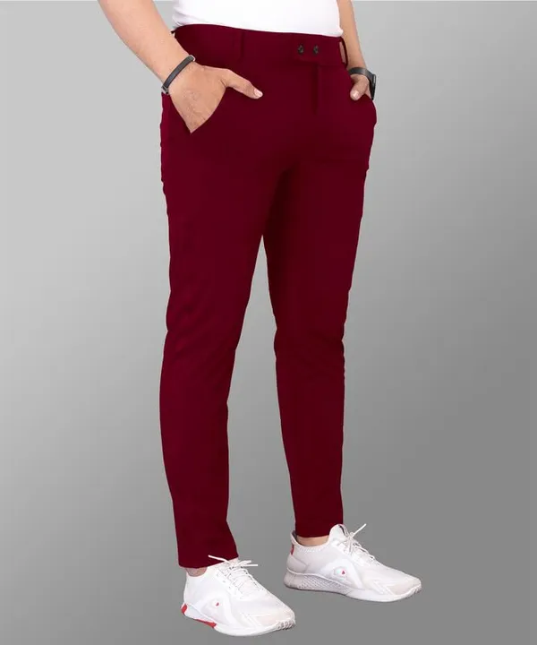 Maroon_Premium_Cotton_Casual_Trousers_For_Men