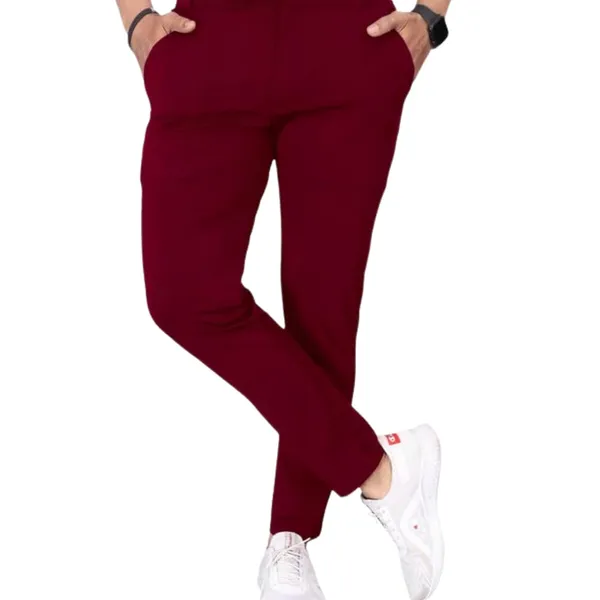 Maroon_Premium_Cotton_Casual_Trousers_For_Men