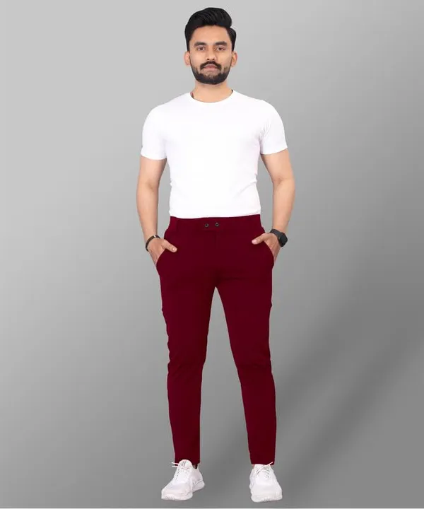 Maroon_Premium_Cotton_Casual_Trousers_For_Men
