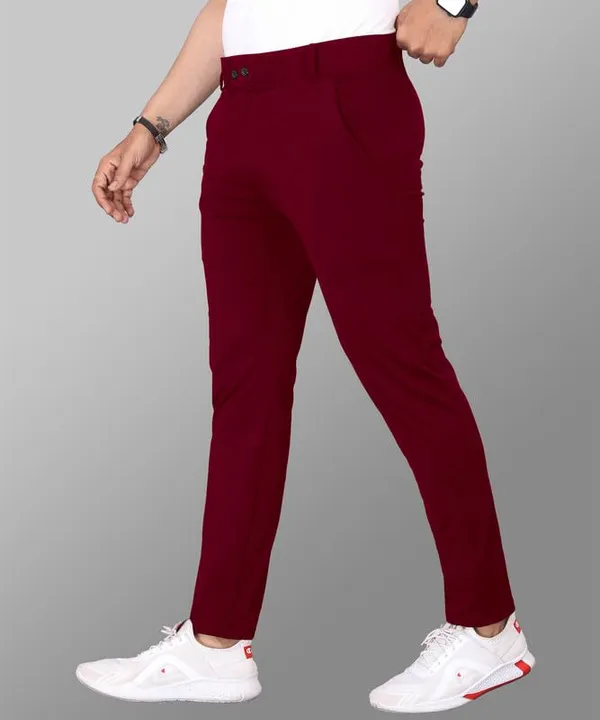 Maroon_Premium_Cotton_Casual_Trousers_For_Men