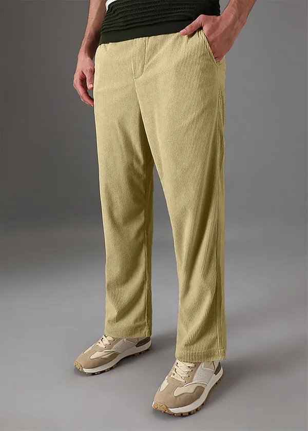 Cream_Premium_Corduroy_Trousers_For_Men