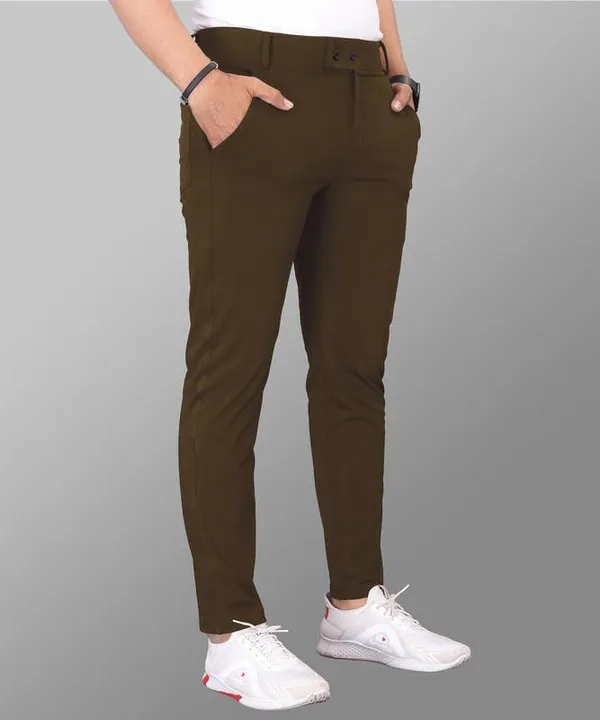 Brown_Premium_Poly_Cotton_Casual_Trousers_For_Men