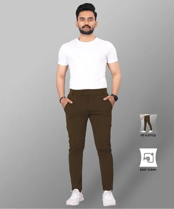 Brown_Premium_Poly_Cotton_Casual_Trousers_For_Men