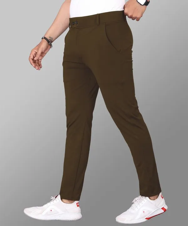 Brown_Premium_Poly_Cotton_Casual_Trousers_For_Men