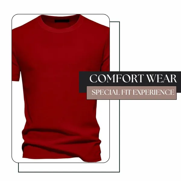 Maroon_Premium_Pure_Cotton_Waffle_T-Shirt_For_Men