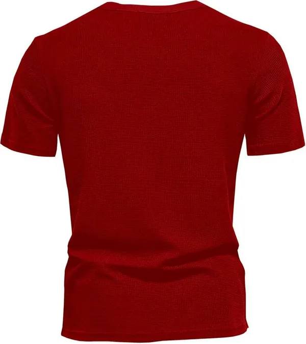 Maroon_Premium_Pure_Cotton_Waffle_T-Shirt_For_Men