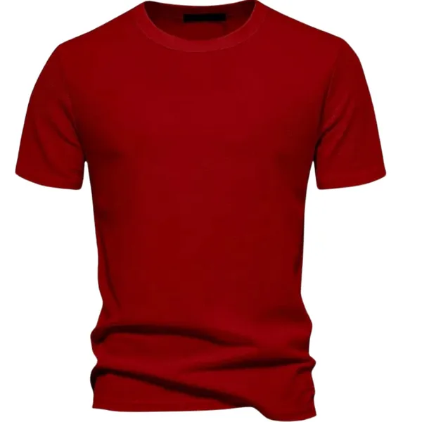 Maroon_Premium_Pure_Cotton_Waffle_T-Shirt_For_Men