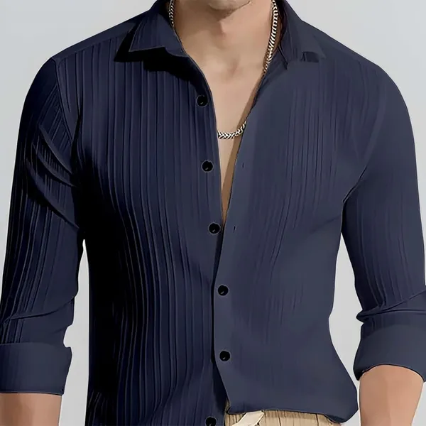 Blue_Premium_Cotton_Blend_Casual_Shirt_For_Men