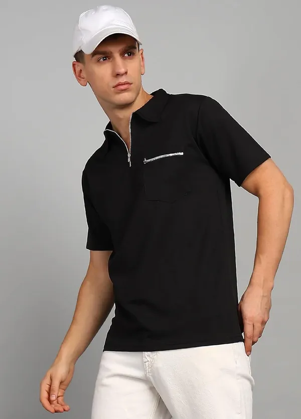 Black_Premium_Pure_Cotton_Polo_T-Shirt_For_Men