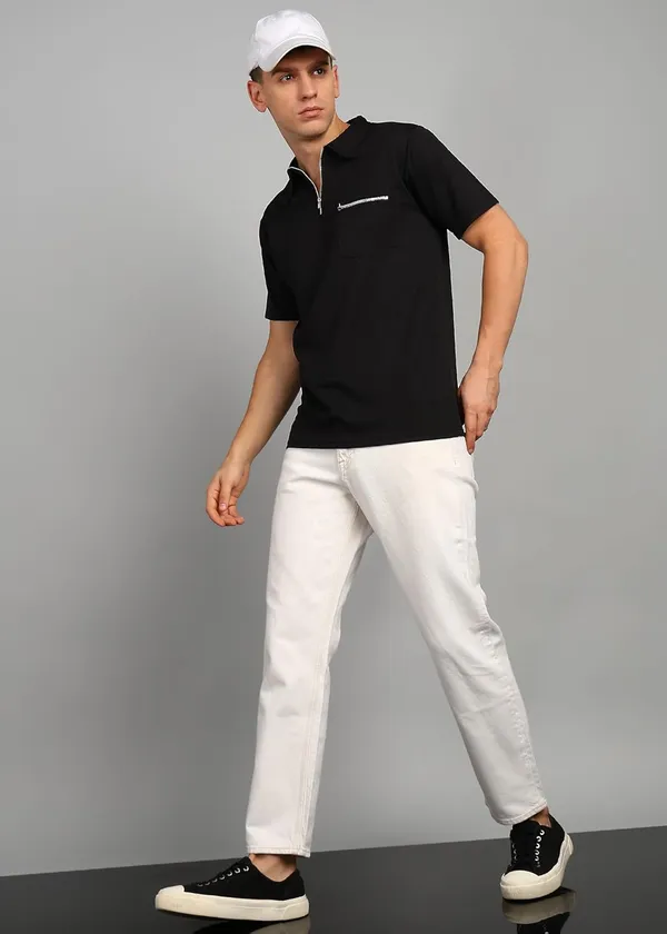 Black_Premium_Pure_Cotton_Polo_T-Shirt_For_Men