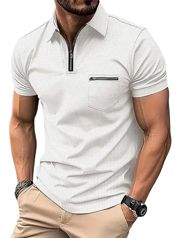 White_Premium_Cotton_Blend_Golf_Polo_Shirt_For_Men