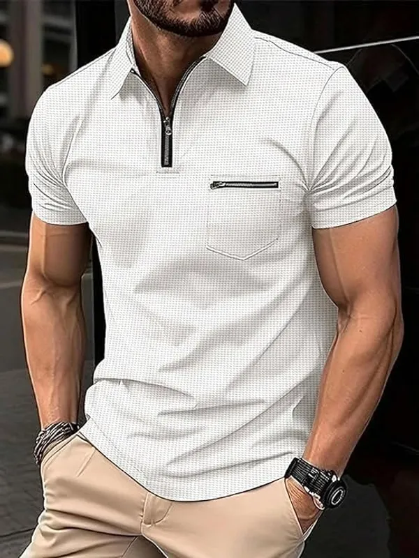 White_Premium_Cotton_Blend_Golf_Polo_Shirt_For_Men