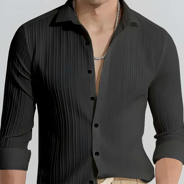 Black_Premium_Cotton_Blend_Casual_Shirt_For_Men
