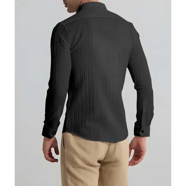 Black_Premium_Cotton_Blend_Casual_Shirt_For_Men