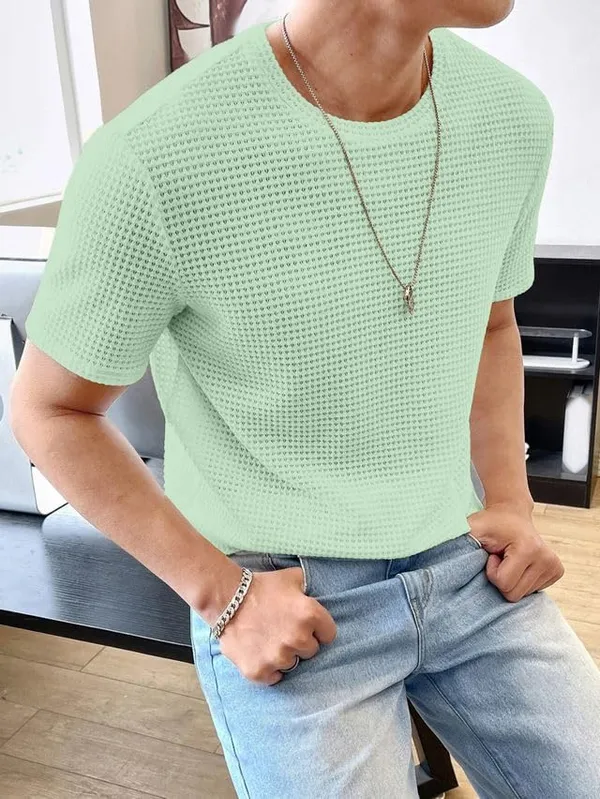 Pista_Premium_Pure_Cotton_Waffle_T-Shirt_For_Men
