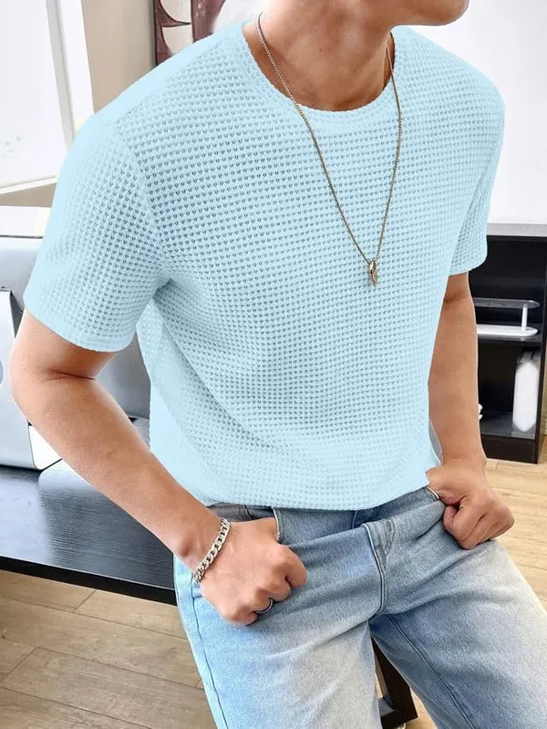 Sky_Premium_Pure_Cotton_Waffle_T-Shirt_For_Men