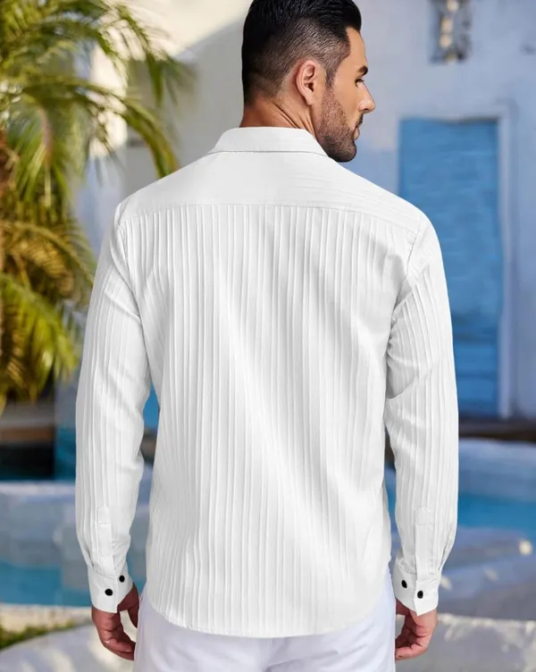 White_Premium_Pure_Cotton_Popcorn_Shirt_For_Men