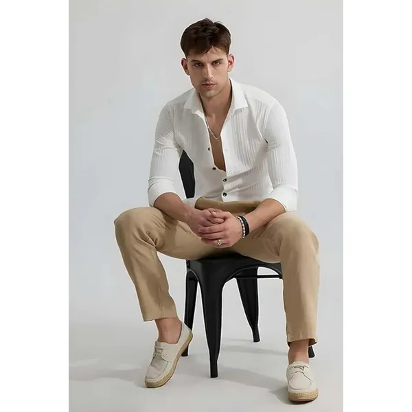 White_Premium_Cotton_Blend_Casual_Shirt_For_Men
