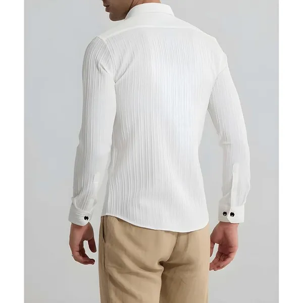 White_Premium_Cotton_Blend_Casual_Shirt_For_Men