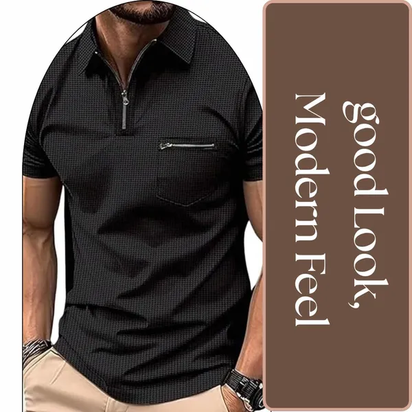 Black_Premium_Cotton_Blend_Waffle_T-Shirt_For_Men
