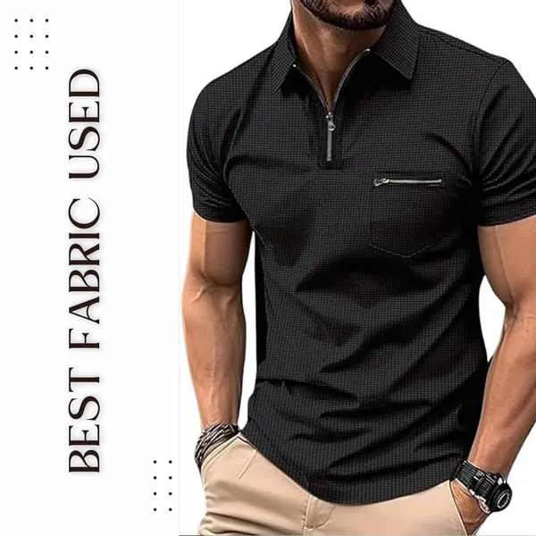 Black_Premium_Cotton_Blend_Waffle_T-Shirt_For_Men