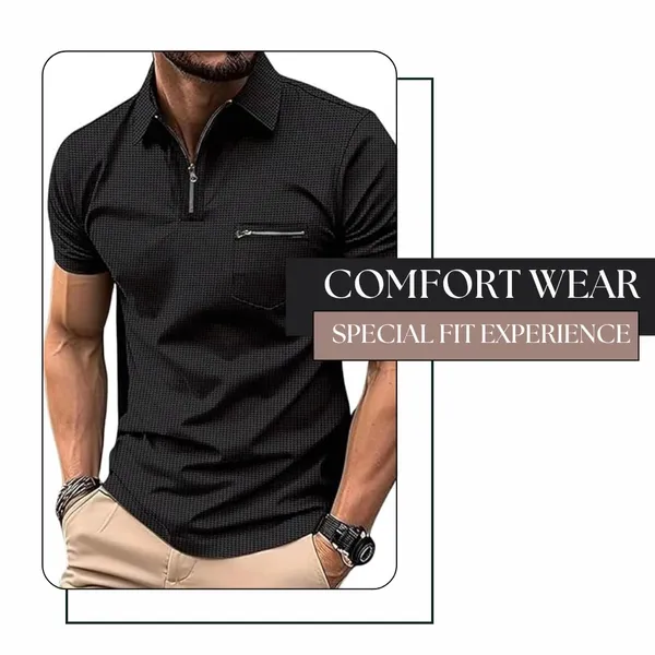 Black_Premium_Cotton_Blend_Waffle_T-Shirt_For_Men