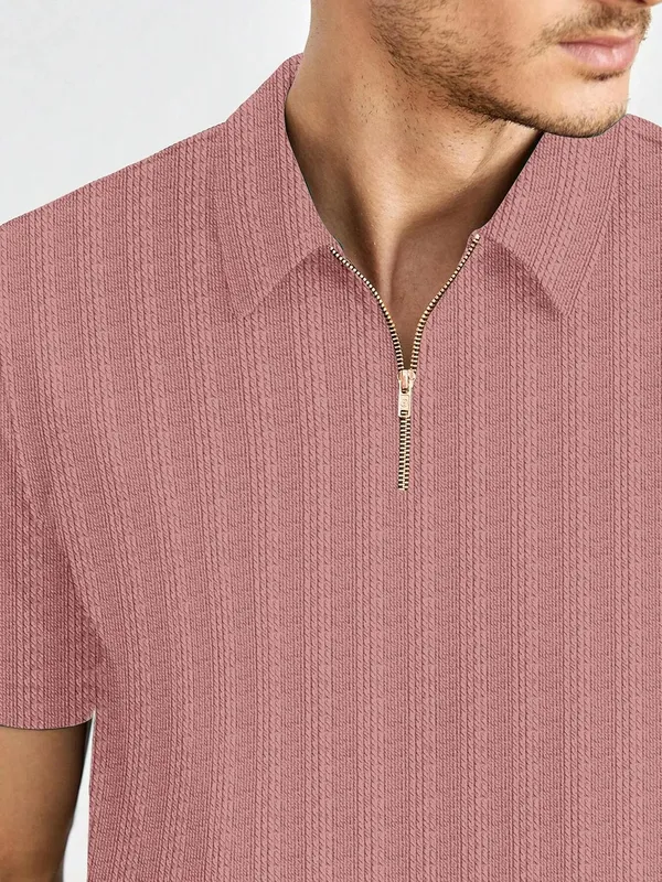 Pink_Premium_Poly_Cotton_Polo_T-Shirt_For_Men