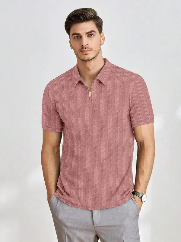 Pink_Premium_Poly_Cotton_Polo_T-Shirt_For_Men