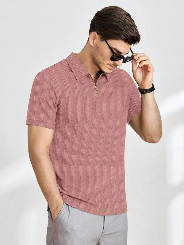 Pink_Premium_Poly_Cotton_Polo_T-Shirt_For_Men