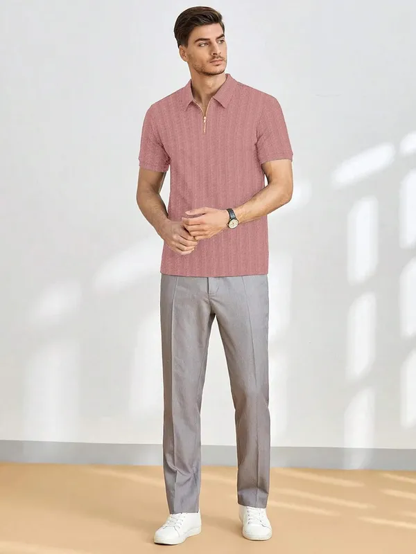 Pink_Premium_Poly_Cotton_Polo_T-Shirt_For_Men