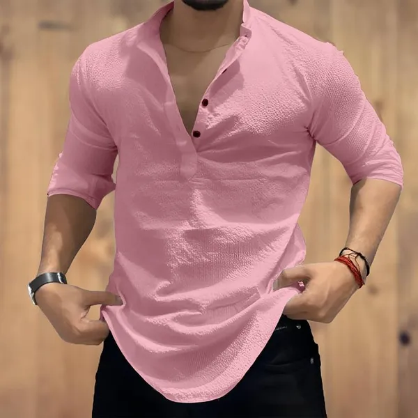 Pink_Premium_Cotton_Kurta_Shirt_For_Men