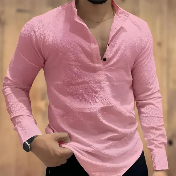 Pink_Premium_Cotton_Kurta_Shirt_For_Men