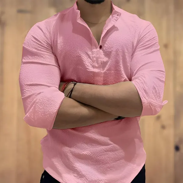 Pink_Premium_Cotton_Kurta_Shirt_For_Men