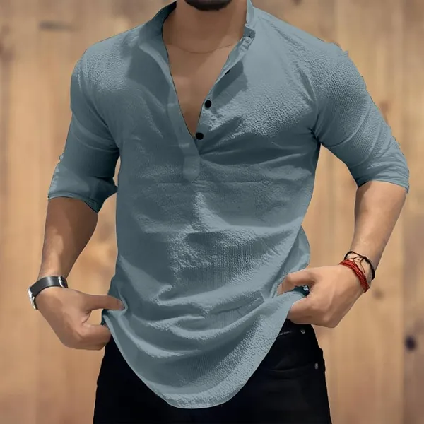 Grey_Premium_Cotton_Kurta_Shirt_For_Men