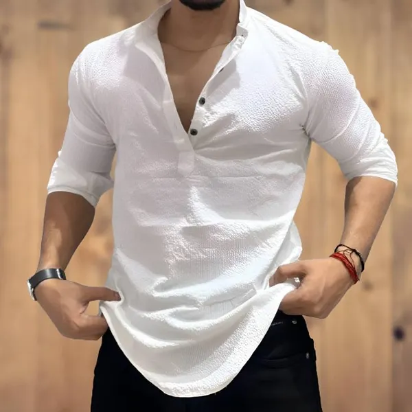 White_Premium_Cotton_Kurta_Shirt_For_Men