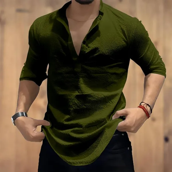 Green_Premium_Cotton_Kurta_Shirt_For_Men