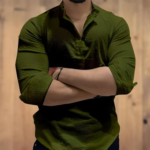 Green_Premium_Cotton_Kurta_Shirt_For_Men