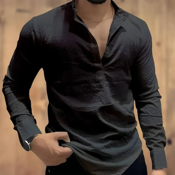 Black_Premium_Cotton_Kurta_Shirt_For_Men