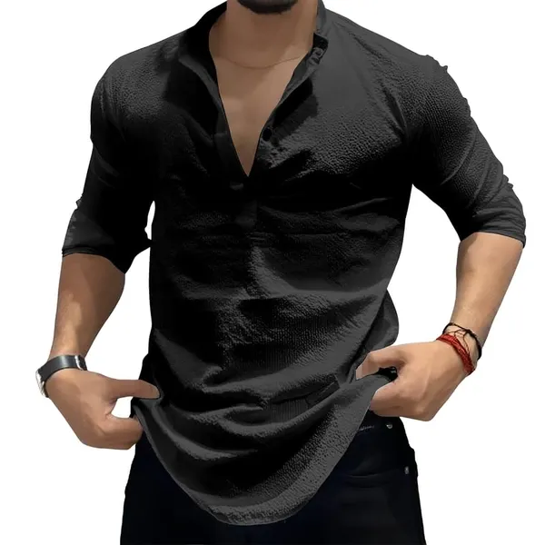 Black_Premium_Cotton_Kurta_Shirt_For_Men