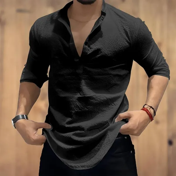 Black_Premium_Cotton_Kurta_Shirt_For_Men