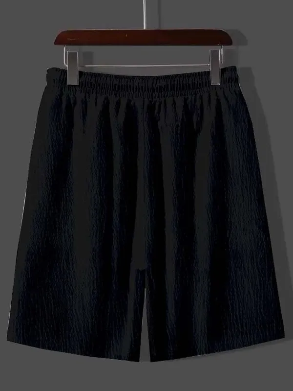 Black_Premium_Cotton_Shirt_&_Shorts_Set_For_Men