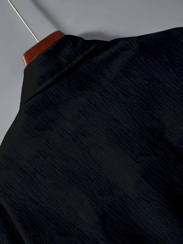 Black_Premium_Cotton_Shirt_&_Shorts_Set_For_Men