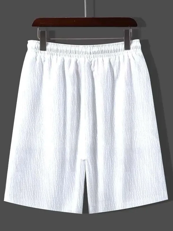 White_Premium_Cotton_Shirt_&_Shorts_Combo_For_Men
