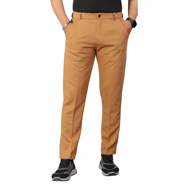 Khaki_Premium_Pure_Cotton_Slim_Fit_Trousers_For_Men