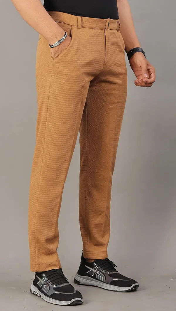 Khaki_Premium_Pure_Cotton_Slim_Fit_Trousers_For_Men