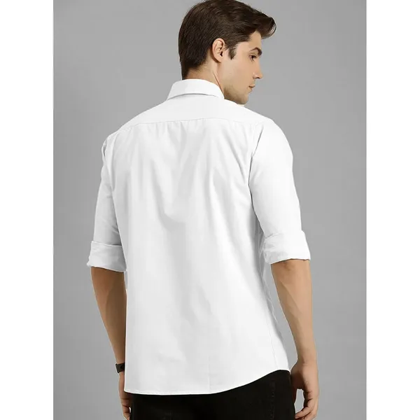 White_Premium_Cotton_Blend_Casual/Formal_Shirt_For_Men