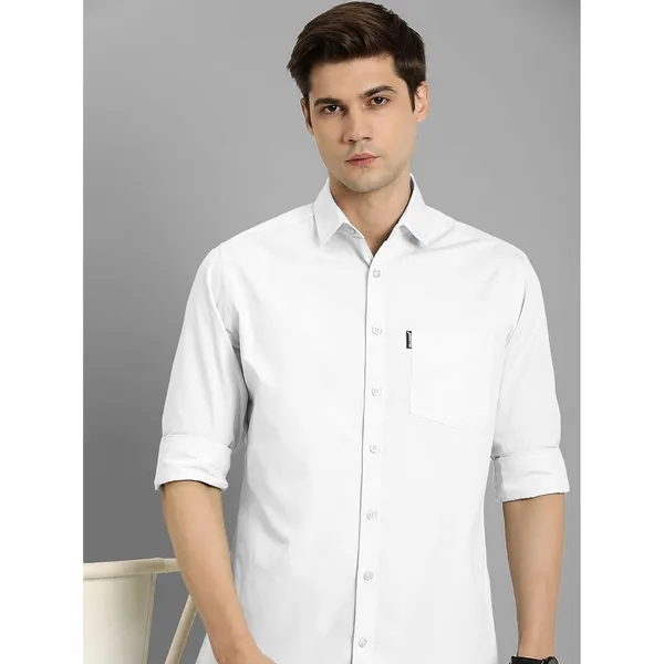 White_Premium_Cotton_Blend_Casual/Formal_Shirt_For_Men