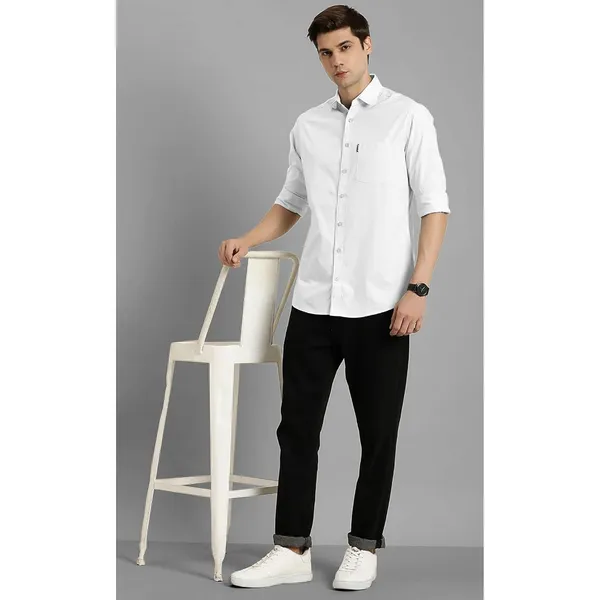 White_Premium_Cotton_Blend_Casual/Formal_Shirt_For_Men