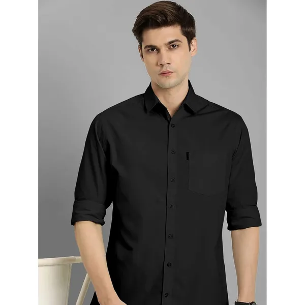 Black_Premium_Cotton_Blend_Casual/Formal_Shirt_For_Men
