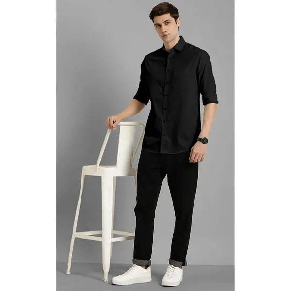 Black_Premium_Cotton_Blend_Casual/Formal_Shirt_For_Men